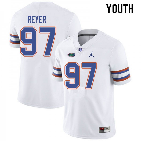 Jordan Brand Youth #97 Theodore Reyer Florida Gators College Football Jerseys White